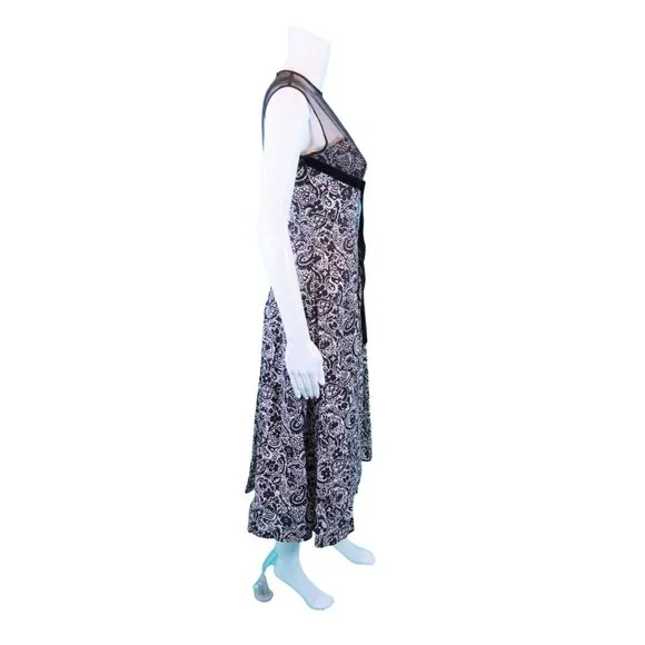 sachin and babi light blue dress Metallic Sequin Sheer Neckline Chiffon A-line Long Dress GLGL3446 main image 1